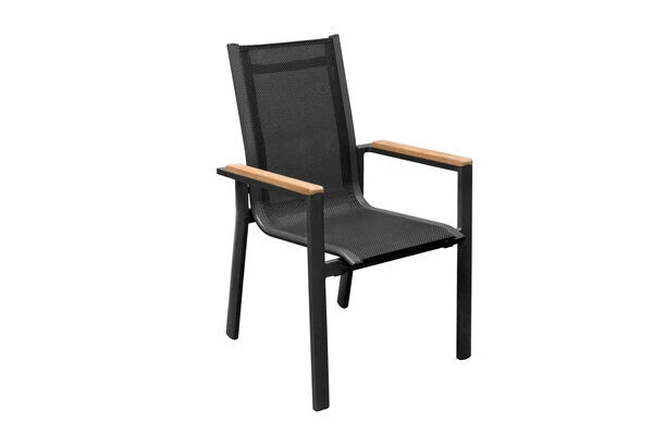 OUTFLEXX Sessel, Anthrazit Matt, Aluminium/FSC-Teak, 69x60x93cm 3 OUTFLEXX Sessel, Anthrazit Matt, Aluminium/FSC-Teak, 69x60x93cm