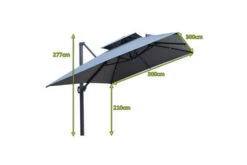 OUTFLEXX Ampelschirm, Anthrazit, Aluminium/Polyester, 300x300cm, Quadratisch -Gartenladen 21787 5.jpg