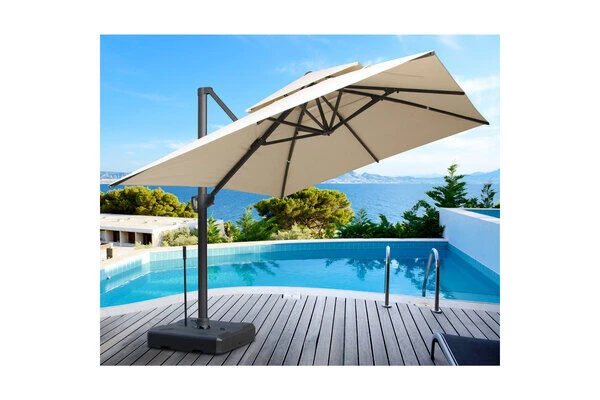 OUTFLEXX Ampelschirm, Anthrazit/creme, Aluminium/Polyester, 300x400cm, Rechteckig 4 OUTFLEXX Ampelschirm, Anthrazit/creme, Aluminium/Polyester, 300x400cm, Rechteckig – Bild 2