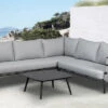 OUTFLEXX Ecklounge, Anthrazit Matt/hellgrau, Alu/Spuncrylic, 3-tlg., Tisch 76x76cm 4-5 Pers -Gartenladen 21793 1.jpg