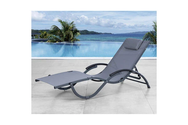 LECO Sonnenliege, Grau, Aluminium/Textilene 3 LECO Sonnenliege, Grau, Aluminium/Textilene