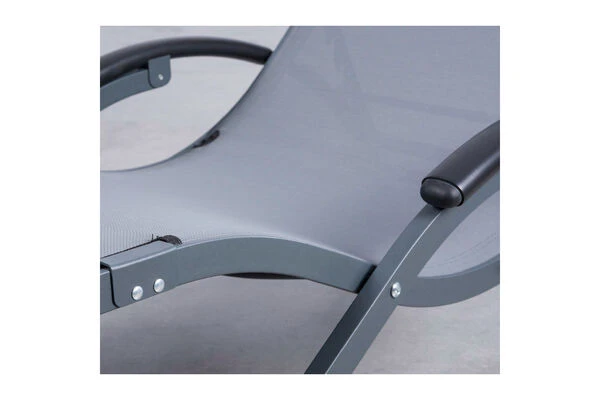 LECO Sonnenliege, Grau, Aluminium/Textilene 9 LECO Sonnenliege, Grau, Aluminium/Textilene – Bild 7