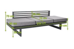 STERN Holly Dining-Bank/Liege, Anthrazit, Aluminium, 216x80x73 Cm, Inkl. Polster Grau Meliert 12 STERN Holly Dining-Bank/Liege, Anthrazit, Aluminium, 216x80x73 Cm, Inkl. Polster Grau Meliert -Gartenladen 21890 5.jpg