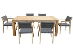 OUTFLEXX Sitzgruppe, Natur/grau, Akazie/Geflecht, Tisch 200 X 100 Cm, 6 Personen -Gartenladen 21920 6.jpg