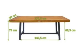 OUTFLEXX Esstisch, Natur/schwarz, Akazie, 172,5 X 90 Cm -Gartenladen 21925 5.jpg