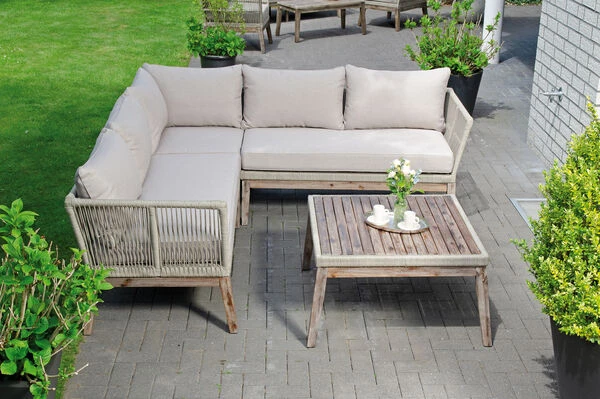 SUNNY SMART Bella Loungemöbel, Sand, Alu/Akazienholz/Polyrope, Inkl. Dekokissen, Inkl. Polster 3 SUNNY SMART Bella Loungemöbel, Sand, Alu/Akazienholz/Polyrope, Inkl. Dekokissen, Inkl. Polster