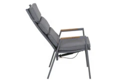 SIENA GARDEN Savona Sessel, Matt Graphit , Alu/FSC-Teak/Texfabric, 74x60x110 Cm, Verstellbare Rückenlehne, Inkl. Polster -Gartenladen 21993 6.jpg