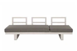 SIENA GARDEN Avenia Dining-Bank/Liege, Matt Weiß-grau/stone Grey, Aluminium, 73x195x70 Cm, Inkl. Sitz-und Rückenkissen -Gartenladen 21999 8.jpg