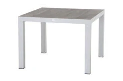 SIENA GARDEN Silva Esstisch, Matt Weiß-grau/washed Grey, Alu/Keramik, 100x100 Cm, Für Bis Zu 4 Personen