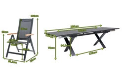 OUTFLEXX Esstischgarnitur, OUTFLEXX® Anthrazit Matt, Alu / Spraystone / Teak, Tisch 180/280x100cm, 6 Multipositionssessel -Gartenladen 22124 5.jpg