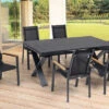 OUTFLEXX Esstischgarnitur, OUTFLEXX® Anthrazit Matt, Alu / Spraystone / Teak, Tisch 180/280x100cm, 6 Stapelsessel -Gartenladen 22127 1.jpg