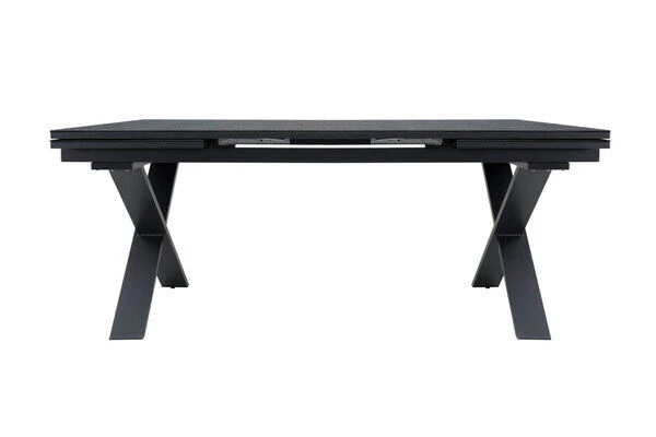 OUTFLEXX Esstischgarnitur, OUTFLEXX® Anthrazit Matt, Alu / Spraystone / Teak, Tisch 180/280x100cm, 6 Stapelsessel 12 OUTFLEXX Esstischgarnitur, OUTFLEXX® Anthrazit Matt, Alu / Spraystone / Teak, Tisch 180/280x100cm, 6 Stapelsessel – Bild 10