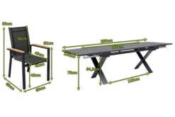 OUTFLEXX Esstischgarnitur, OUTFLEXX® Anthrazit Matt, Alu / Spraystone / Teak, Tisch 180/280x100cm, 6 Stapelsessel 23 OUTFLEXX Esstischgarnitur, OUTFLEXX® Anthrazit Matt, Alu / Spraystone / Teak, Tisch 180/280x100cm, 6 Stapelsessel -Gartenladen 22127 5.jpg