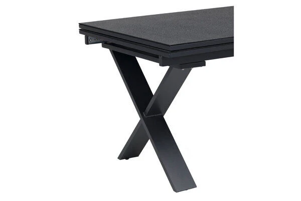 OUTFLEXX Esstischgarnitur, OUTFLEXX® Anthrazit Matt, Alu / Spraystone / Teak, Tisch 180/280x100cm, 6 Stapelsessel 11 OUTFLEXX Esstischgarnitur, OUTFLEXX® Anthrazit Matt, Alu / Spraystone / Teak, Tisch 180/280x100cm, 6 Stapelsessel – Bild 9