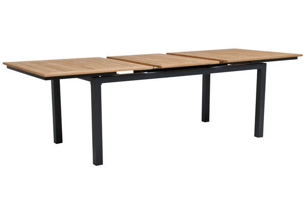 OUTFLEXX Esstischgarnitur, OUTFLEXX® Anthrazit Matt, Alu / Teak / Textil, Tisch 180/240x100cm, 6 Stapelsessel 10 OUTFLEXX Esstischgarnitur, OUTFLEXX® Anthrazit Matt, Alu / Teak / Textil, Tisch 180/240x100cm, 6 Stapelsessel – Bild 8