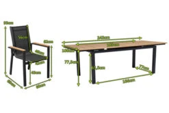 OUTFLEXX Esstischgarnitur, OUTFLEXX® Anthrazit Matt, Alu / Teak / Textil, Tisch 180/240x100cm, 8 Stapelsessel -Gartenladen 22188 5.jpg