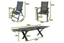OUTFLEXX Esstischgarnitur, Anthrazit, Alu / Keramik / Textil, 180/280x100cm, 2 Multipo, 6 Stapelsessel -Gartenladen 22236 5.jpg