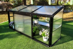 OUTFLEXX Gewächshaus, Schwarz, Alu/Polycarbonat, 186x61x86cm, Pulverbeschichtet