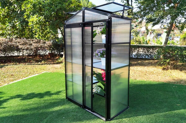 OUTFLEXX Gewächshaus, Schwarz, Alu/Polycarbonat, 111x61x175cm, Pulverbeschichtet 3 OUTFLEXX Gewächshaus, Schwarz, Alu/Polycarbonat, 111x61x175cm, Pulverbeschichtet