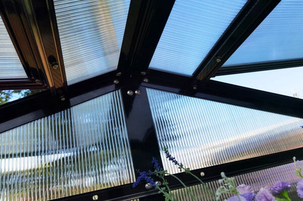 OUTFLEXX Gewächshaus, Schwarz, Alu/Polycarbonat, 111x61x175cm, Pulverbeschichtet 15 OUTFLEXX Gewächshaus, Schwarz, Alu/Polycarbonat, 111x61x175cm, Pulverbeschichtet – Bild 13