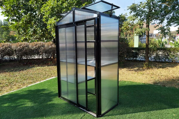 OUTFLEXX Gewächshaus, Schwarz, Alu/Polycarbonat, 111x61x175cm, Pulverbeschichtet 9 OUTFLEXX Gewächshaus, Schwarz, Alu/Polycarbonat, 111x61x175cm, Pulverbeschichtet – Bild 7