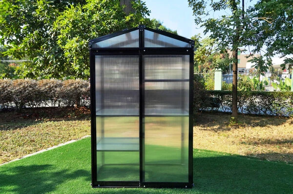 OUTFLEXX Gewächshaus, Schwarz, Alu/Polycarbonat, 111x61x175cm, Pulverbeschichtet 10 OUTFLEXX Gewächshaus, Schwarz, Alu/Polycarbonat, 111x61x175cm, Pulverbeschichtet – Bild 8
