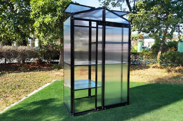 OUTFLEXX Gewächshaus, Schwarz, Alu/Polycarbonat, 111x61x175cm, Pulverbeschichtet 11 OUTFLEXX Gewächshaus, Schwarz, Alu/Polycarbonat, 111x61x175cm, Pulverbeschichtet – Bild 9