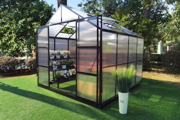 OUTFLEXX Gewächshaus, Schwarz, Alu/Polycarbonat, 250x250x228cm, Pulverbeschichtet 3 OUTFLEXX Gewächshaus, Schwarz, Alu/Polycarbonat, 250x250x228cm, Pulverbeschichtet