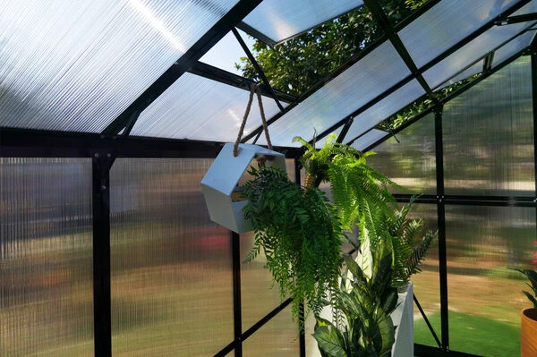 OUTFLEXX Gewächshaus, Schwarz, Alu/Polycarbonat, 250x250x228cm, Pulverbeschichtet 13 OUTFLEXX Gewächshaus, Schwarz, Alu/Polycarbonat, 250x250x228cm, Pulverbeschichtet – Bild 11