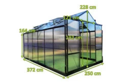 OUTFLEXX Gewächshaus, Schwarz, Alu/Polycarbonat, 372x250x228cm, Pulverbeschichtet 17 OUTFLEXX Gewächshaus, Schwarz, Alu/Polycarbonat, 372x250x228cm, Pulverbeschichtet -Gartenladen 22279 mass.jpg