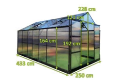 OUTFLEXX Gewächshaus, Schwarz, Alu/Polycarbonat, 433x250x228cm, Pulverbeschichtet -Gartenladen 22280 mass.jpg