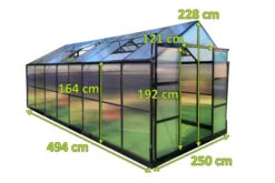 OUTFLEXX Gewächshaus, Schwarz, Alu/Polycarbonat, 494x250x228cm, Pulverbeschichtet -Gartenladen 22281 mass.jpg