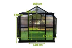 OUTFLEXX Gewächshaus, Schwarz, Alu/Polycarbonat, 381x377x250cm, Pulverbeschichtet -Gartenladen 22282 mass.jpg