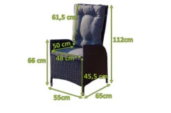 OUTFLEXX 2er Set Dining Sessel, Schwarz, Polyrattan, Je 55 X 65 X 112 Cm, Rücken Stufenlos Verstellbar 15 OUTFLEXX 2er Set Dining Sessel, Schwarz, Polyrattan, Je 55 X 65 X 112 Cm, Rücken Stufenlos Verstellbar -Gartenladen 22284 5.jpg