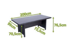 OUTFLEXX Esstisch, Braun, Polyrattan, 200x95cm, Tischplatte Spraystone, 6mm, Aufliegend 11 OUTFLEXX Esstisch, Braun, Polyrattan, 200x95cm, Tischplatte Spraystone, 6mm, Aufliegend -Gartenladen 22287 5.jpg