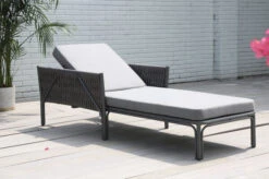 OUTFLEXX Mermaid Liege, Anthrazit, Aluminium/XL Geflecht, 203x75x56 Cm, Inkl. Polster
