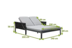 OUTFLEXX Mermaid Doppelliege, Anthrazit, Aluminium/XL Rope, 140x56x132 Cm, Inkl. Polster -Gartenladen 22310 4.jpg