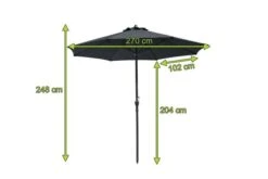 OUTFLEXX Mittelstockschirm, Anthrazit, Aluminium, Ø 270 Cm, Rund 7 OUTFLEXX Mittelstockschirm, Anthrazit, Aluminium, Ø 270 Cm, Rund -Gartenladen 22323 3.jpg