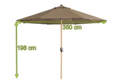 DOPPLER Alu Wood Mittelstockschirm, Greige, Alu/Polyester, 350cm, Mit Kurbel, Holzoptik -Gartenladen 22340 mass.jpg