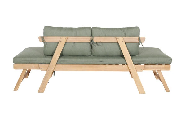 OUTFLEXX Lounge/Liege, FSC Akazie, Teakoptik, 192x70x60cm, Inkl. Polster, Grün 9 OUTFLEXX Lounge/Liege, FSC Akazie, Teakoptik, 192x70x60cm, Inkl. Polster, Grün – Bild 7