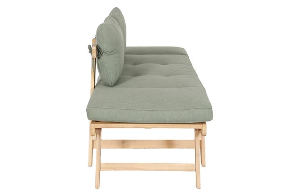 OUTFLEXX Lounge/Liege, FSC Akazie, Teakoptik, 192x70x60cm, Inkl. Polster, Grün 10 OUTFLEXX Lounge/Liege, FSC Akazie, Teakoptik, 192x70x60cm, Inkl. Polster, Grün – Bild 8