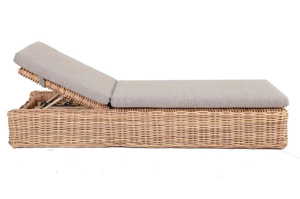 OUTFLEXX Sunlounger, Natur Meliert/sand, Polyrattan, 216x76x47 Cm, Rückenlehne Verstellbar 5 OUTFLEXX Sunlounger, Natur Meliert/sand, Polyrattan, 216x76x47 Cm, Rückenlehne Verstellbar – Bild 3