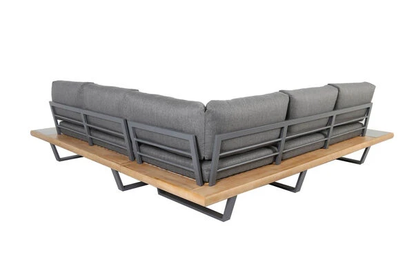 OUTFLEXX Ecklounge, Anthrazit/stone Grey, Aluminium/Akazie In Teakoptik, Für 5 Personen, Inkl. Polster 16 OUTFLEXX Ecklounge, Anthrazit/stone Grey, Aluminium/Akazie In Teakoptik, Für 5 Personen, Inkl. Polster – Bild 14