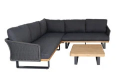 OUTFLEXX Ecklounge, Anthrazit, Geflecht/Akazie, 5 Personen, Inkl. Polster In Anthrazit Und Kaffeetisch 75x75 Cm 15 OUTFLEXX Ecklounge, Anthrazit, Geflecht/Akazie, 5 Personen, Inkl. Polster In Anthrazit Und Kaffeetisch 75x75 Cm -Gartenladen 22373 2.jpg