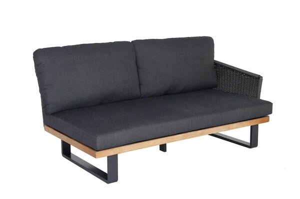OUTFLEXX Ecklounge, Anthrazit, Geflecht/Akazie, 5 Personen, Inkl. Polster In Anthrazit Und Kaffeetisch 75x75 Cm 8 OUTFLEXX Ecklounge, Anthrazit, Geflecht/Akazie, 5 Personen, Inkl. Polster In Anthrazit Und Kaffeetisch 75x75 Cm – Bild 6