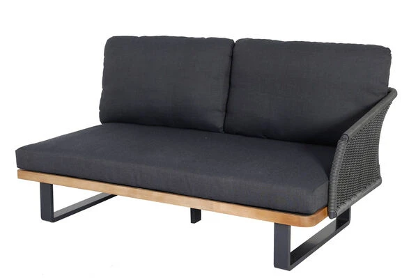 OUTFLEXX Ecklounge, Anthrazit, Geflecht/Akazie, 5 Personen, Inkl. Polster In Anthrazit Und Kaffeetisch 75x75 Cm 10 OUTFLEXX Ecklounge, Anthrazit, Geflecht/Akazie, 5 Personen, Inkl. Polster In Anthrazit Und Kaffeetisch 75x75 Cm – Bild 8