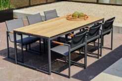 HARTMAN Fontaine Esstisch, Anthrazit/beige, Aluminium/Teak, 220x100cm, U-Gestell, FSC Teak -Gartenladen 22438 3.jpg