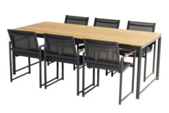 HARTMAN Fontaine Esstisch, Anthrazit/beige, Aluminium/Teak, 220x100cm, U-Gestell, FSC Teak -Gartenladen 22438 4.jpg