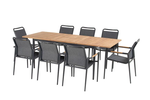 HARTMAN Silencio Ausziehtisch, Xerix/natur, Alu/Teak, 160/220x90cm, Butterfly-Auszug, FSC Teak 5 HARTMAN Silencio Ausziehtisch, Xerix/natur, Alu/Teak, 160/220x90cm, Butterfly-Auszug, FSC Teak – Bild 3