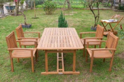 OUTFLEXX Sitzgruppe, Natur, Akazie, Ausziehtisch 150/200 X 90 Cm, 4 Armlehnensessel -Gartenladen 22814 6.jpg